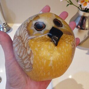 VTG Swazi Candle Owl Figurine Handmade Millefiori Wax Art Swaziland NEW